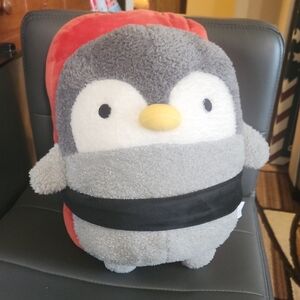 14" Takashoji Penguin Strapped To Tuna Sushi Plush